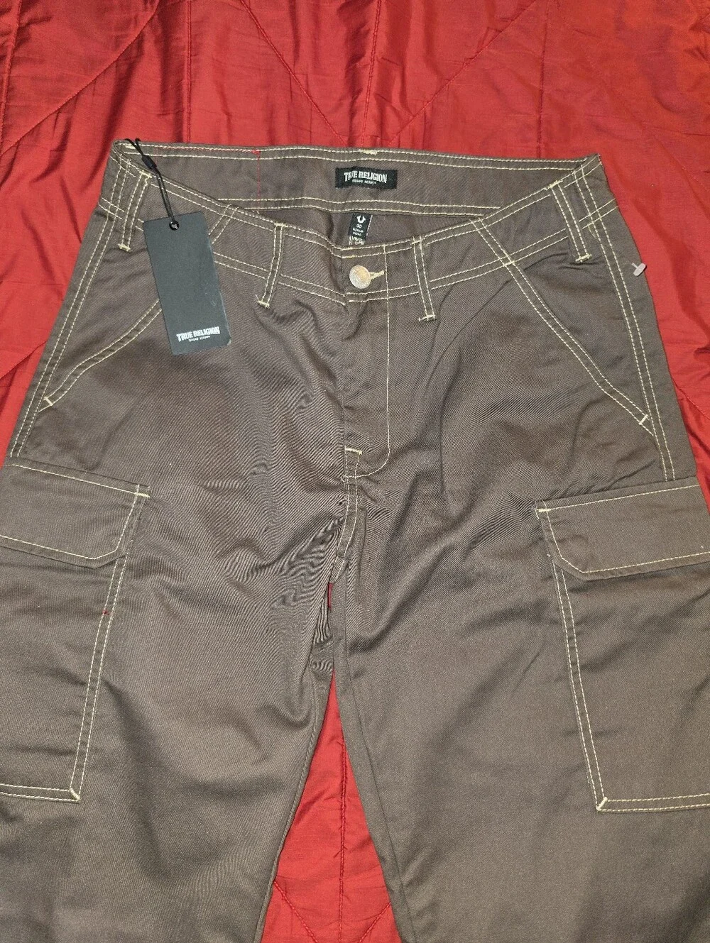 True Religion FIRE! NWT! Cargo SN Pant w/Embellished HS Outline in Bracken. 30